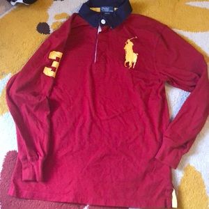 Red Polo long Sleeve Shirt size 10-12